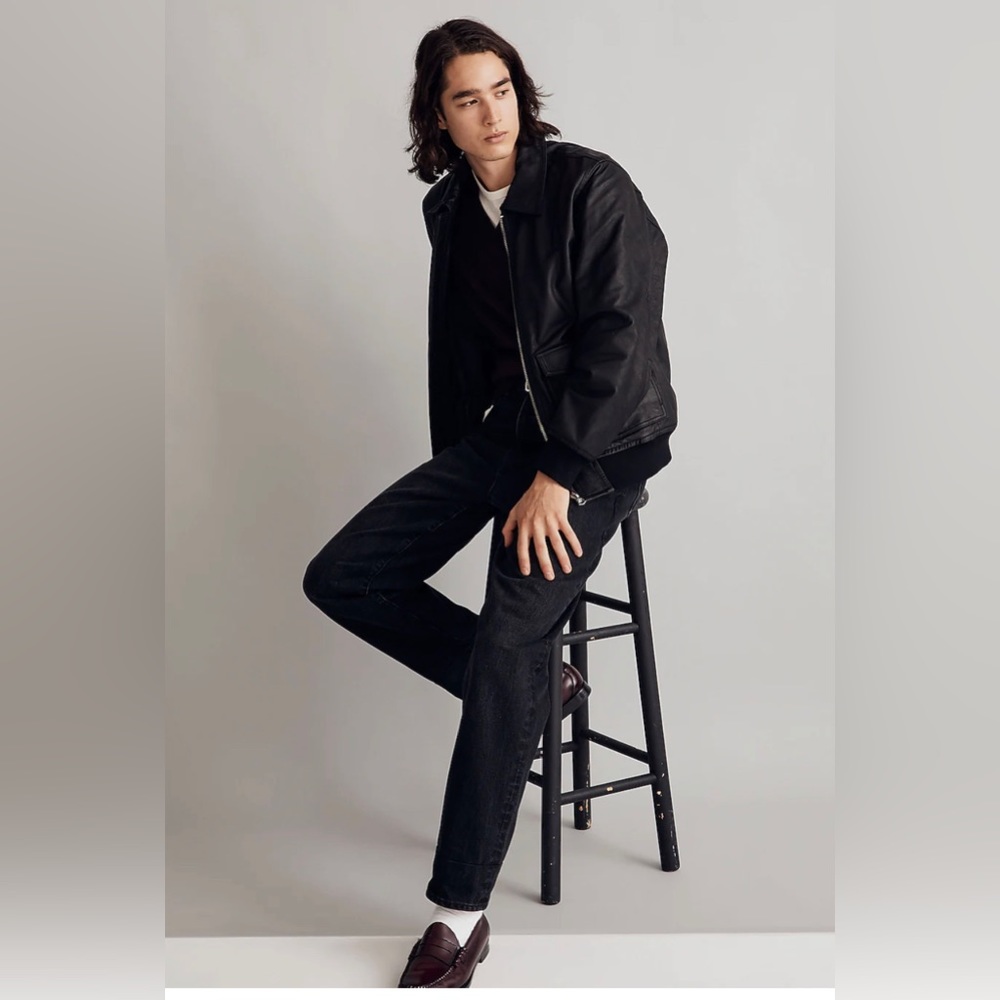 Madewell Leather Bomber Jacket - Picture 1 of 7